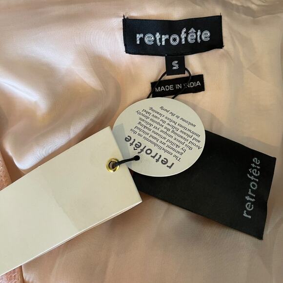 Retrofete Gabrielle Robe Dress Pastel Pink Stripes - Picture 11 of 12